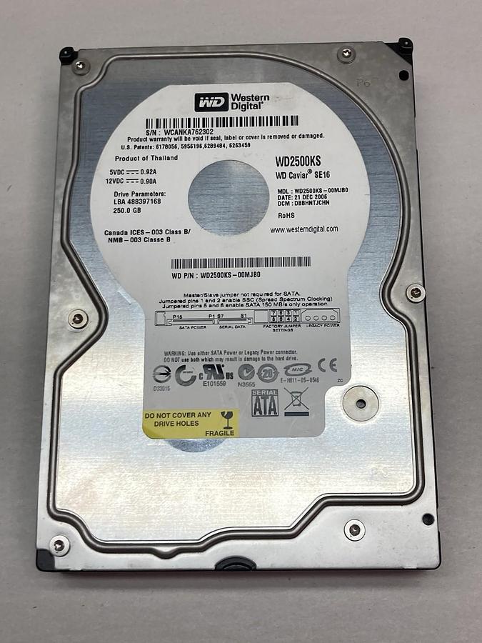Used Western Digital,WD2500KS,Hard Drive 250GB
