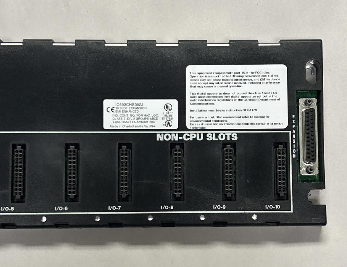 Used GE FANUC,IC693CHS392J,10 SLOT EXPANSION BASEPLATE