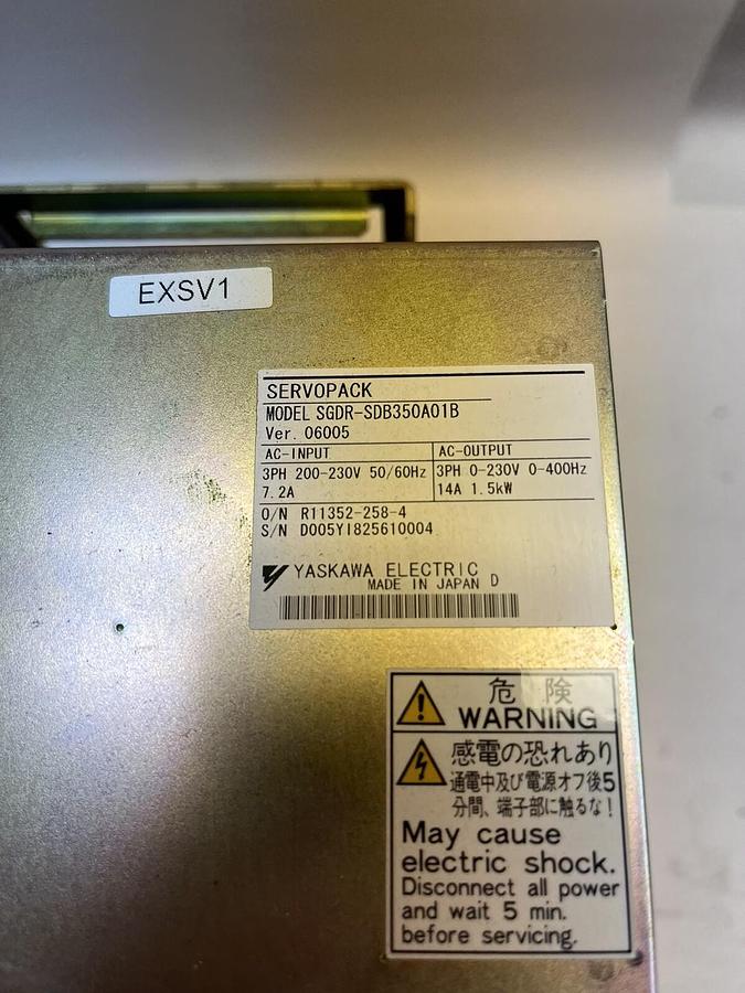Used YASKAWA,SGDR-SDB350A01B,SERVO PACK