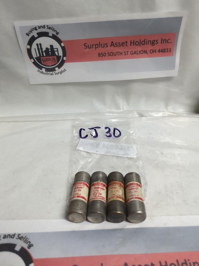 Used GOULD SHAWMUT,CJ30,AMP-TRAP 30 AMP FUSE LOT OF 4 PRE-OWNED