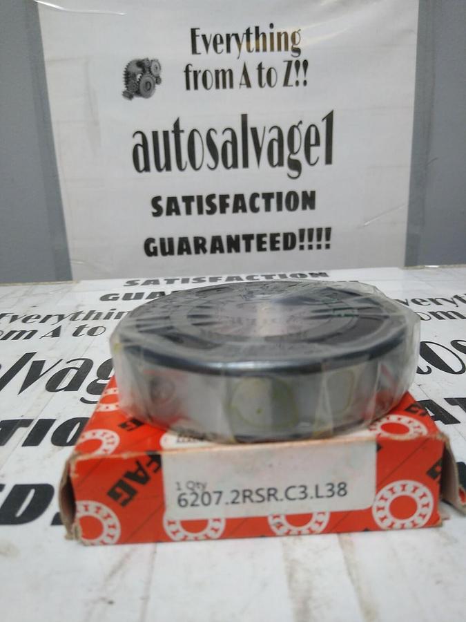 Used Fag,6207-2RSR-C3-L38,Deep Groove Ball Bearing Double Sealed NOS