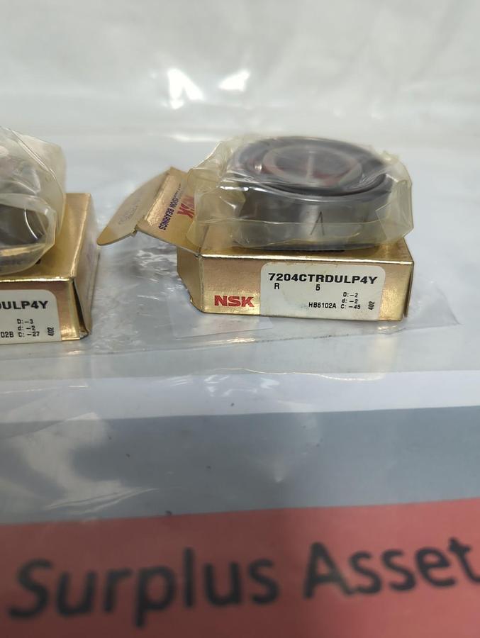 NSK,7204CTRULP4Y,PRECISION SPINDLE BEARINGS SET NOS