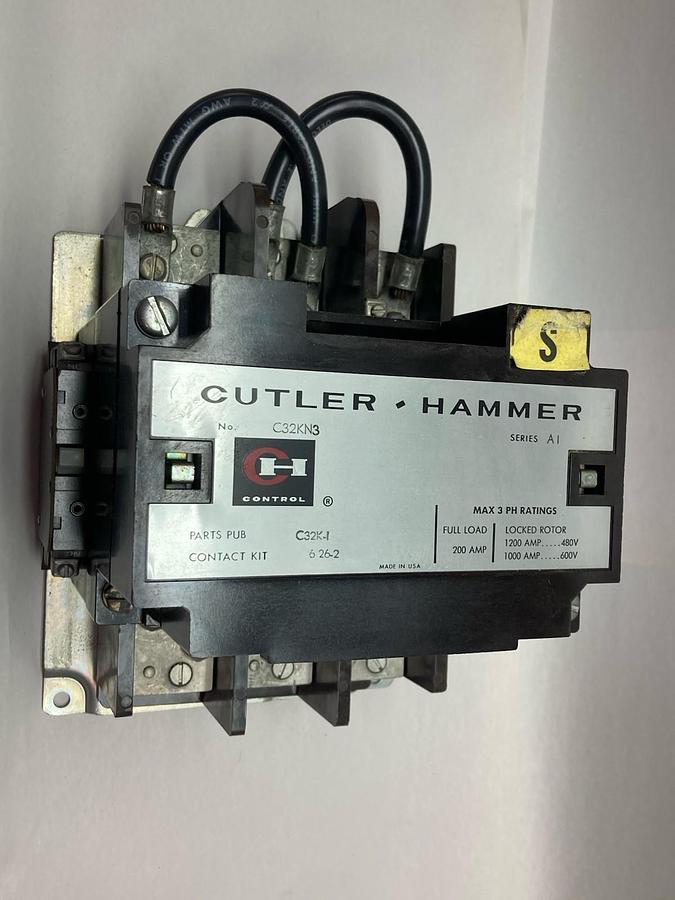 Used Cutler-Hammer,C32KN3,Series A1 3-Pole Contactor 200A 480/600V