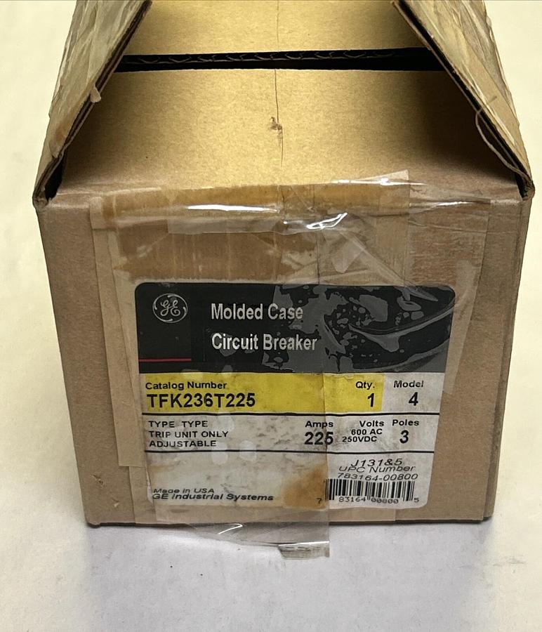 GENERAL ELECTRIC,TFK236T225,TRIP UNIT 225A 600V 3P NOS