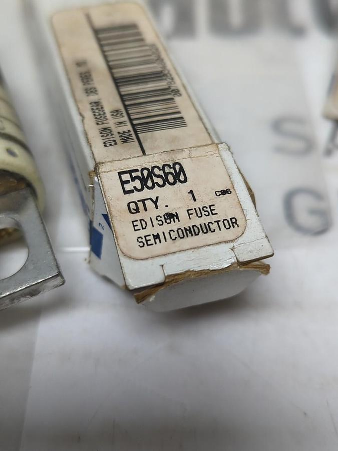 EDISON,E50S60,SEMICONDUCTOR 60 AMP FUSES LOT OF 3 NOS