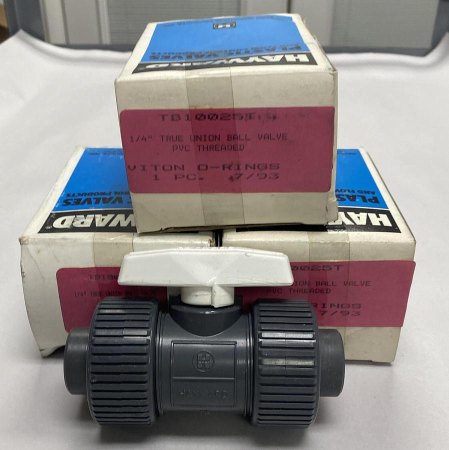 Hayward,TB10025T,Ball Valve True Union 1/4 INCH Lot Of 3 NOS