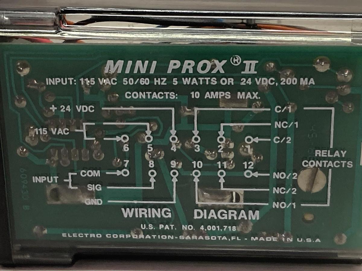 Electro Corporation,Model 55125A,Mini Prox II Relay Output 15Vac 50/60Hz