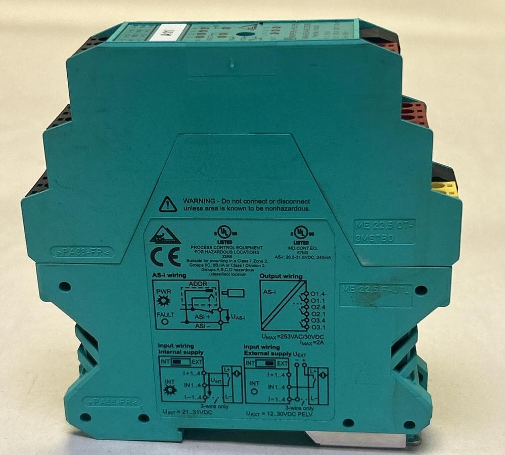 Used PEPPERL & FUCHS,VBA-4E3A-KE-ZE/R,AS-INTERFACE SENSOR/ACTUATOR MODULE