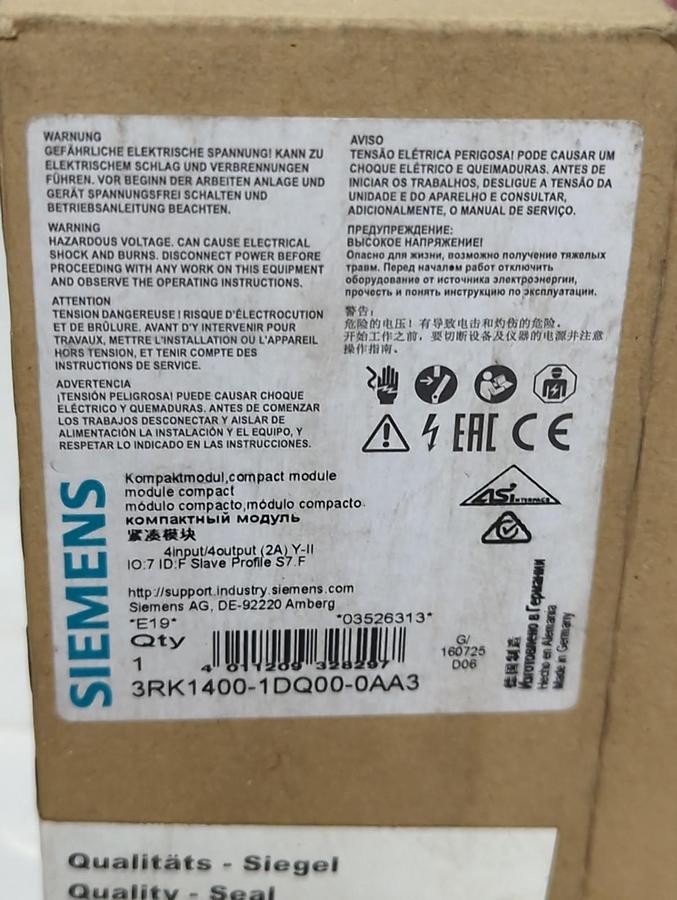 SIEMENS,3RK1400-1DQ00-AA3,AS-i COMPACT MODULE NOS