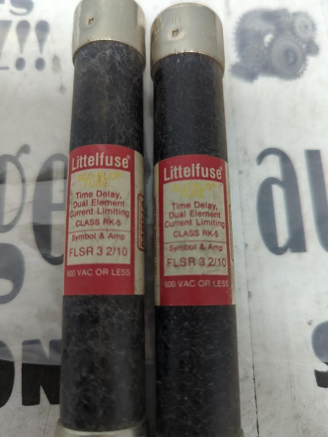 LITTELFUSE,FLSR-3-2/10,TIME-DELAY 3-2/10 AMP FUSES LOT OF 2 NOS