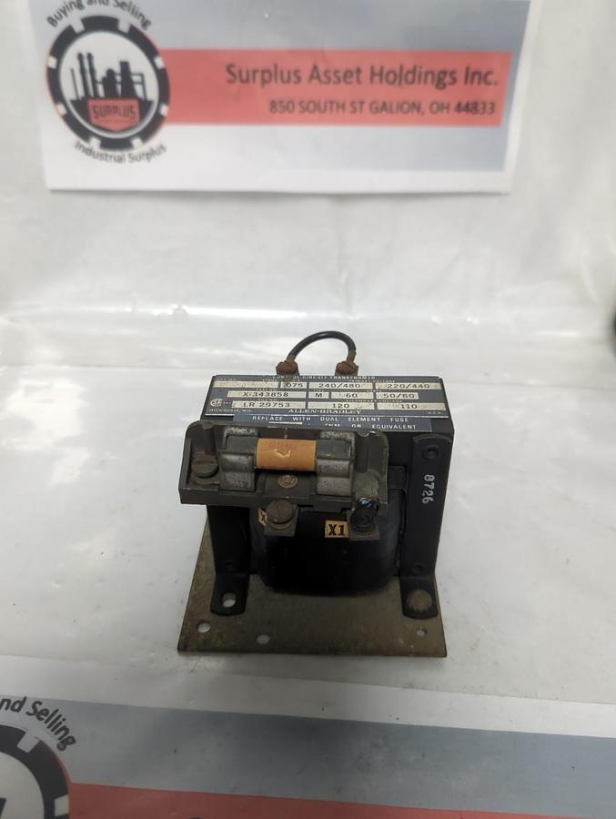 Used ALLEN BRADLEY,X-343858,CONTROL TRANSFORMER PRE-OWNED
