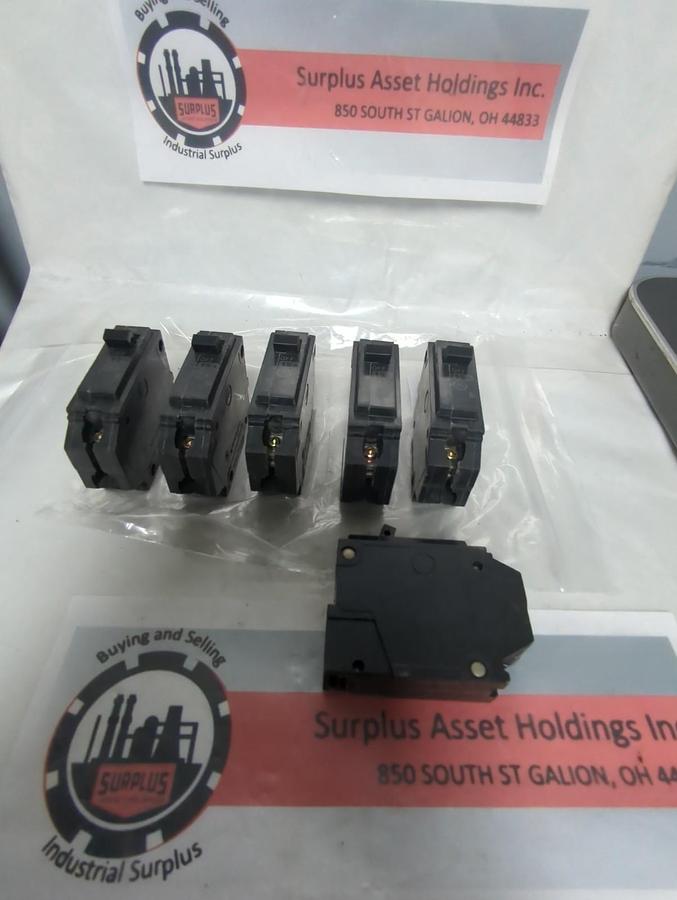 Used GE,RT-690 15A,CIRCUIT BREAKER 1-POLE 15 AMP LOT OF 6 PRE-OWNED