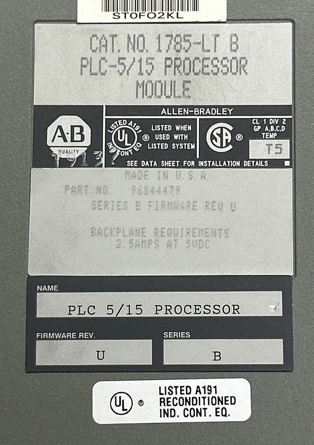 Used ALLEN BRADLEY,1785-LT,PROCESSOR MODULE