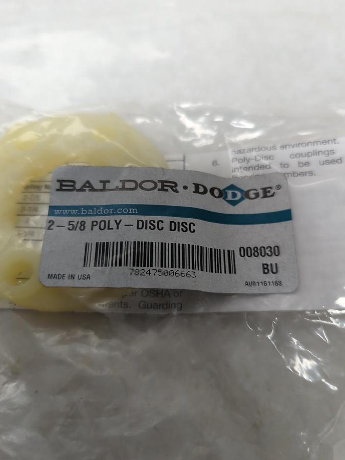 BALDOR-DOGE,008030,POLY DISC COUPLING DISC 2-5/8 INCH NOS