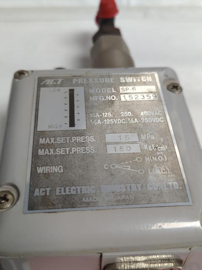 Used ACT ELECTRIC,SPR-150,PRESSURE SWITCH PRE-OWNED
