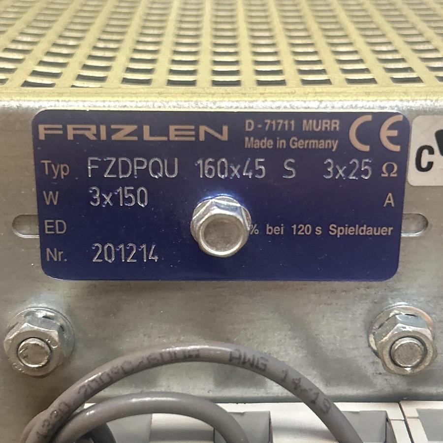 Used FRIZLEN,FZDPQU 160X45 S 3X25,RESISTOR 3 PHASE 150 W 25 OHMS