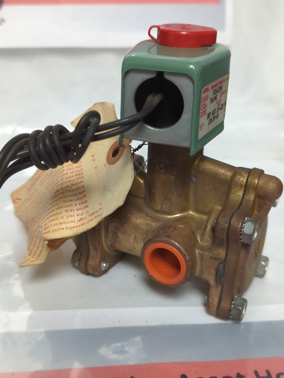Used ASCO,8316C240,BRASS 3-WAY VALVE 1/ IN PIPE 134W 120/50-60 PRE-OWNED