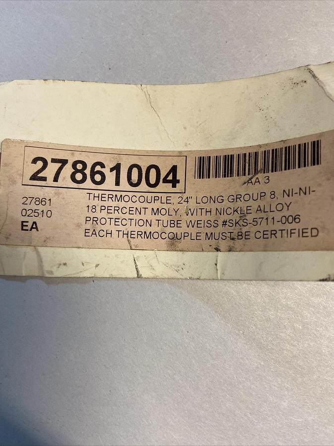 Barber Colman,SKS-5711-006,Thermocouple 24 INCH 081009-01 NI-NI-18% Moly