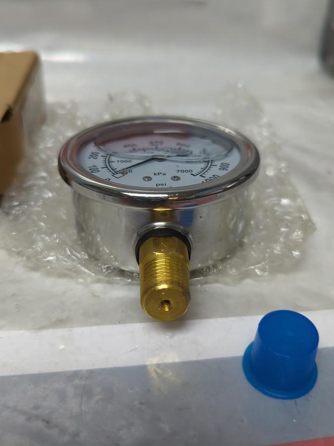 MARSH,J7672P,GAUGE 2-1/2 IN FACE 1/4 IN NPT BOTTOM CONNECTION 0-1000PSI NOS