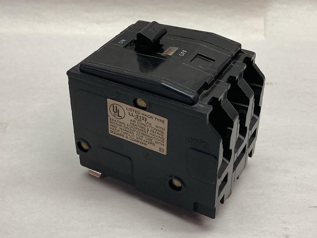 Used Square D,LL-2133,3-Pole Circuit Breaker 240Vac Type QO