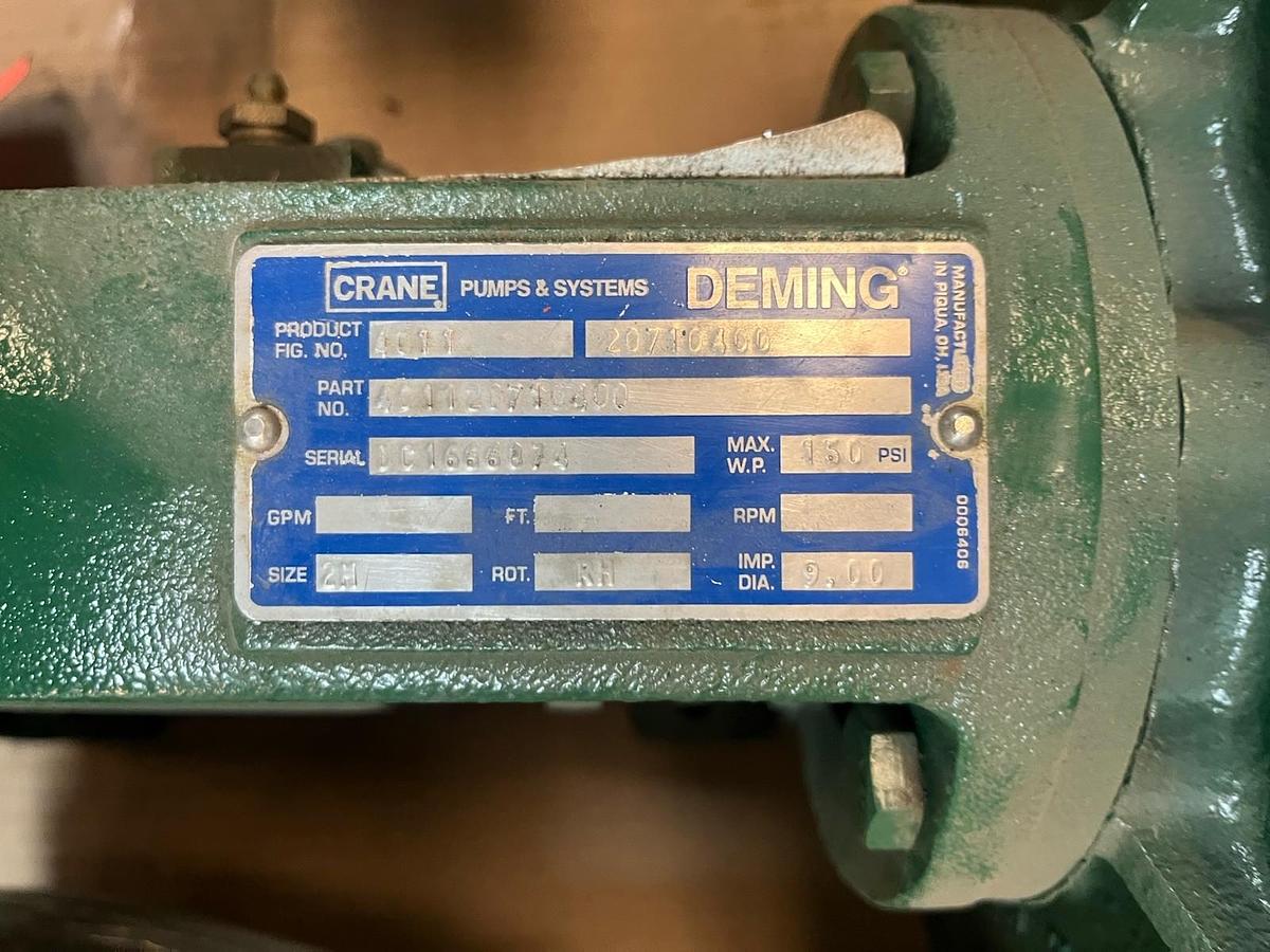 Used CRANE DEMING,4011,CENTRIFUGAL PUMP 4011 3X2X10 9.00 IMPELLER REFURBISHED