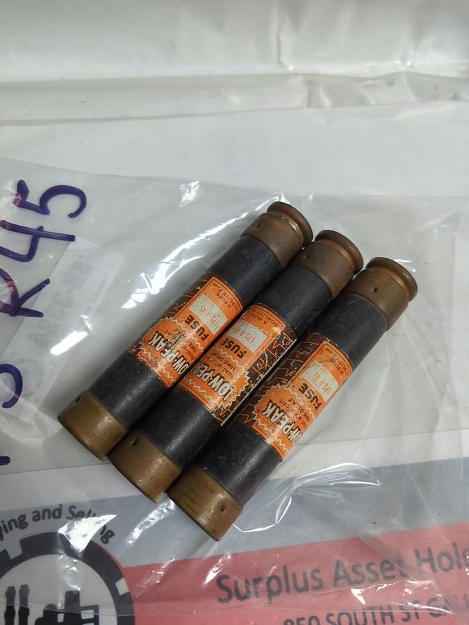 Used COOPER BUSSMANN,LPS-R-45,LOW-PEAK 45 AMP FUSE LOT OF 3 PRE-OWNED