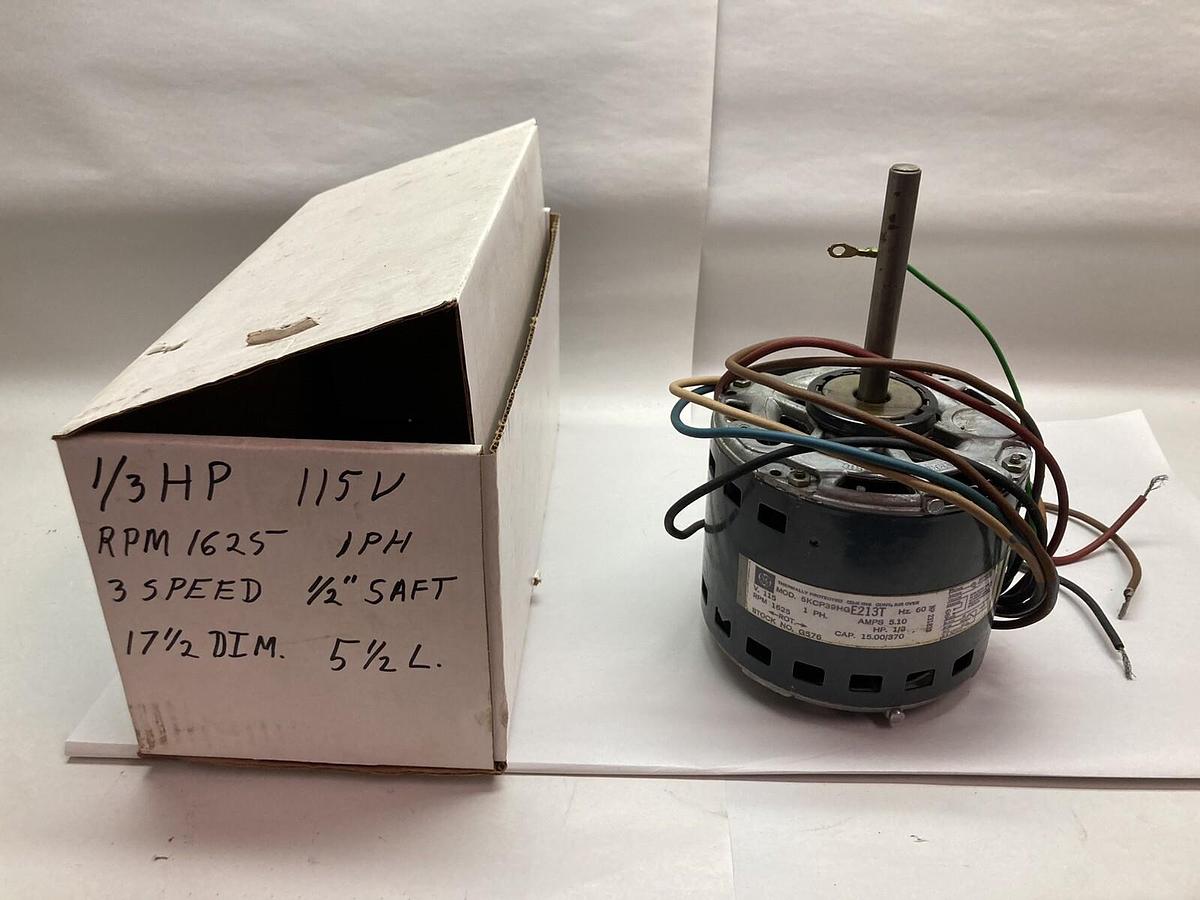 Used GE,5KCP39HG E213T,1-Phase Blower Motor 1625RPM 5.10A 1/3Hp