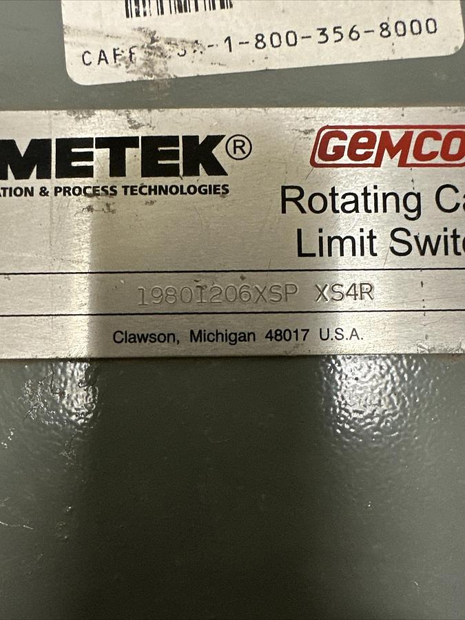 Ametek,19801206XSP,Rotating Cam Limit Switch XS4R
