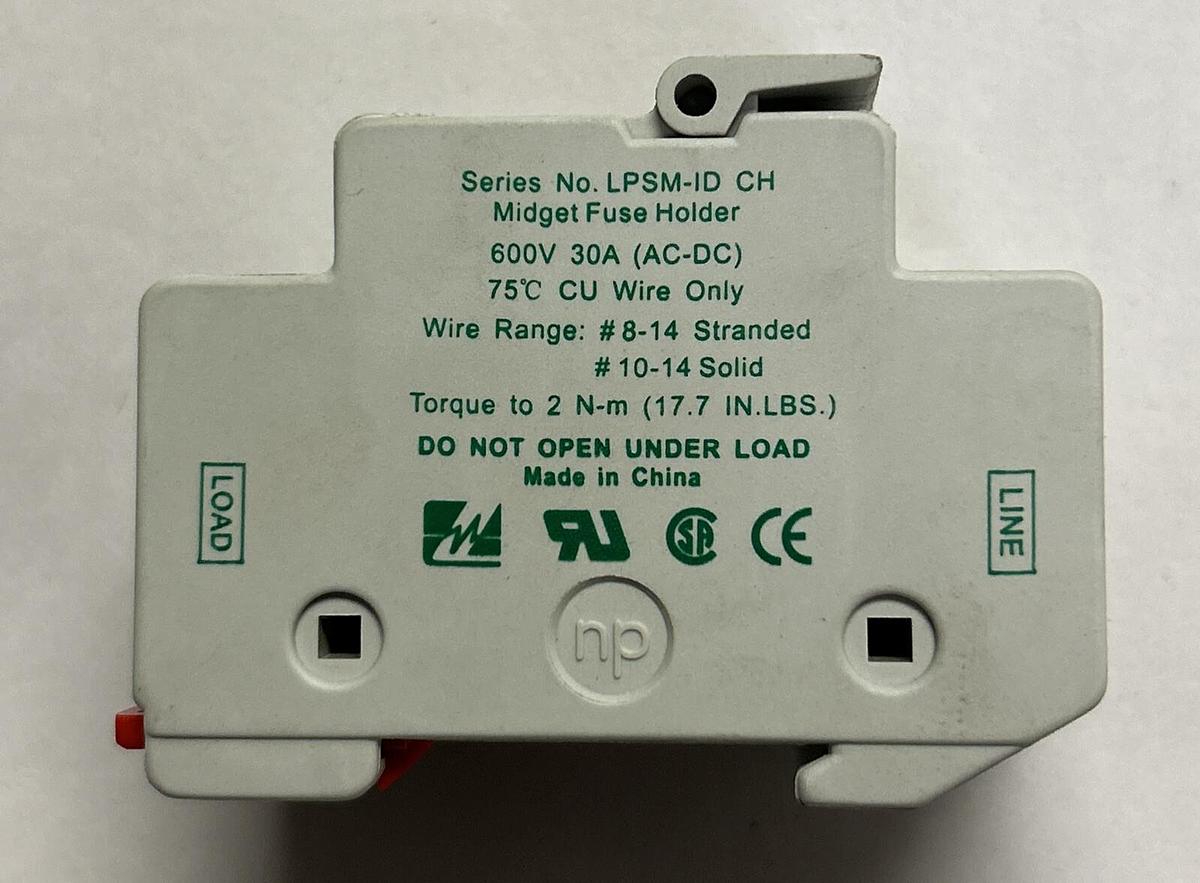LITTELFUSE,LPSM-ID,FUSE HOLDER 30A 600V NOS