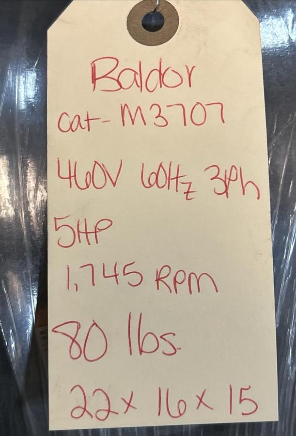 BALDOR,M3707,MOTOR 5HP 1745RPM 208-230/460V 3PH 215 FRAME NOS