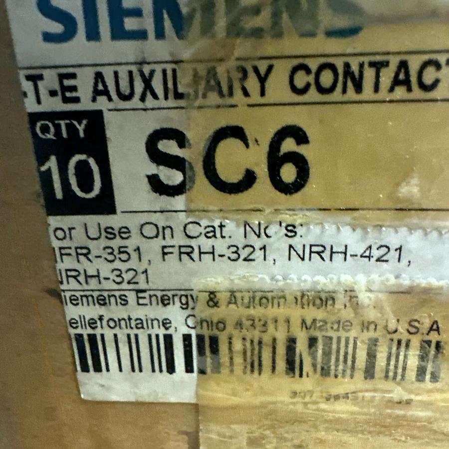 Used ITE,SC6,Safety Switch Auxiliary Contact Kits NEW