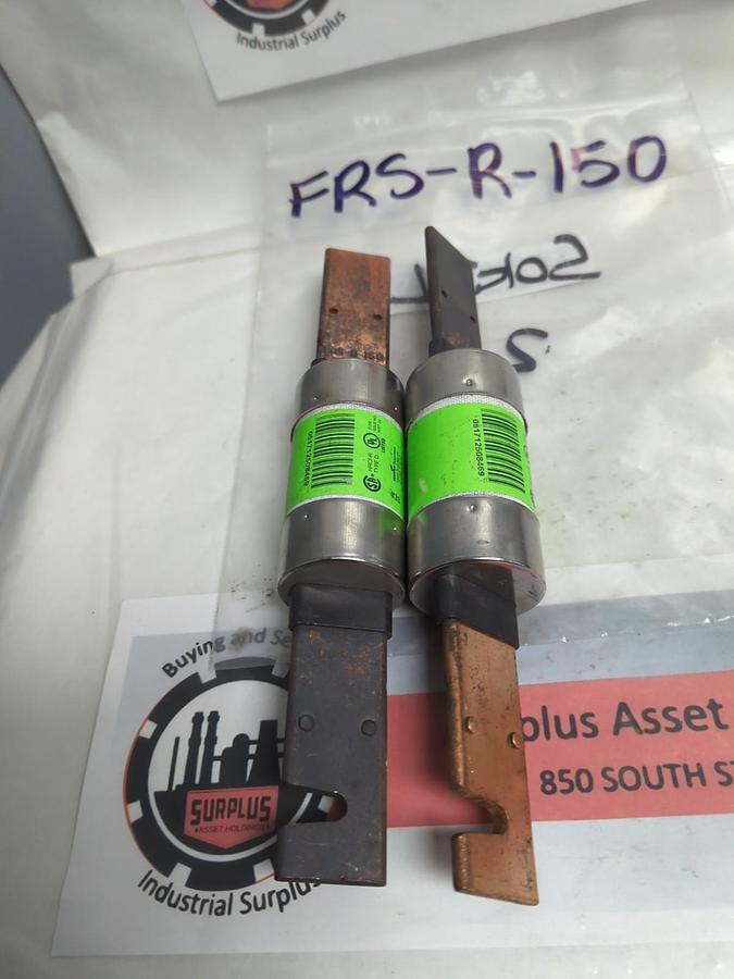 Used COOPER BUSSMANN,FRS-R-150,FUSETRON 150 AMP FUSE LOT OF 2 PRE-OWNED