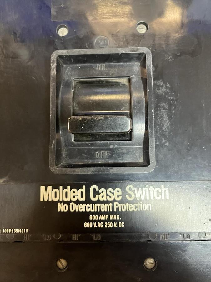 Used WESTINGHOUSE,800 amp,Molded Case Switch 600V 3 POLE