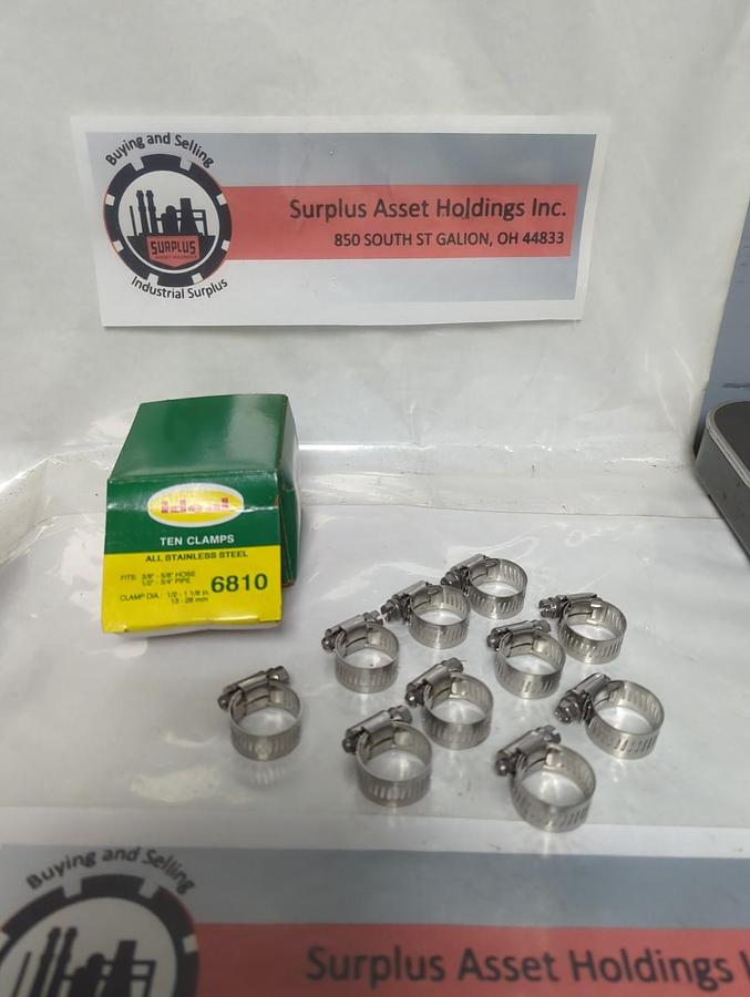 IDEAL,6810,STAINLESS STEEL HOSE CLAMP 1/2-1-1/8 INCHES BOX OF 10 NOS