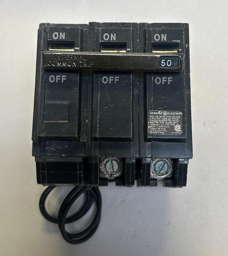 Used GENERAL ELECTRIC,TQSTA1,CIRCUIT BREAKER 50A 120/240V 2P