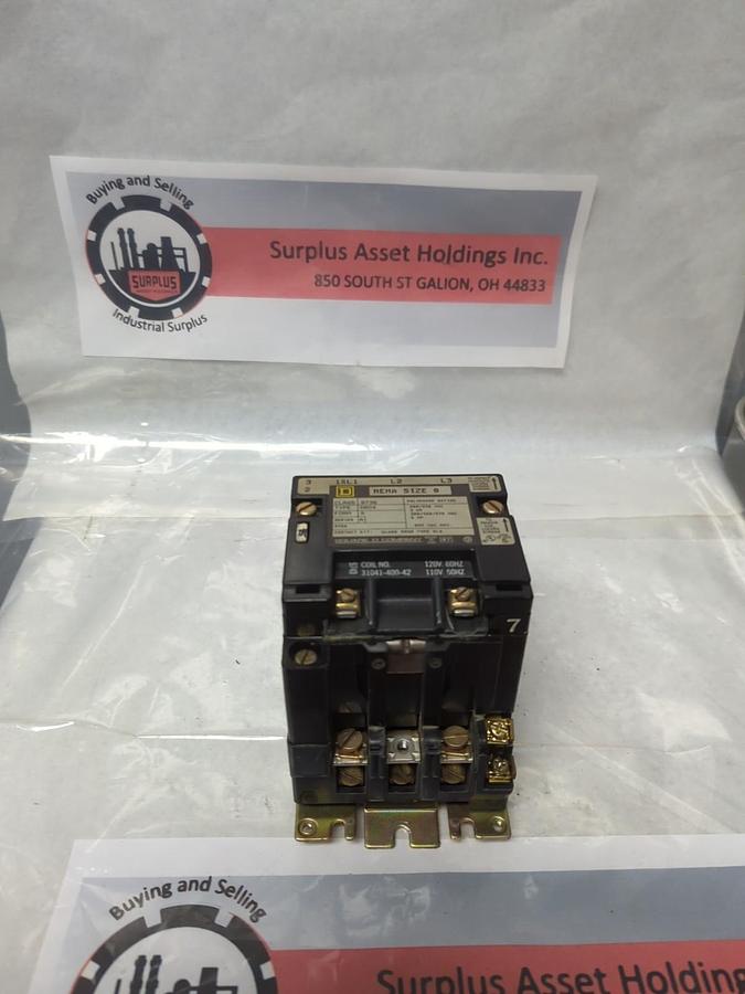 Used SQUARE D,8736SB04,MOTOR STARTER CONTACTOR 120V SIZE 0 PRE-OWNED