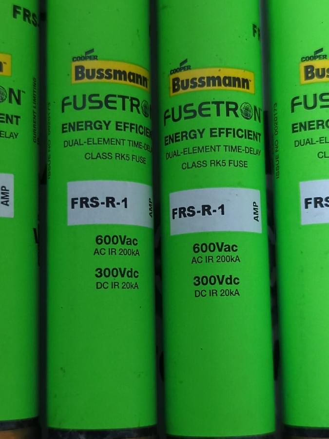 COOPER BUSSMANN,FRS-R-1,FUSETRON 1 AMP FUSES BOX OF 10 NEW