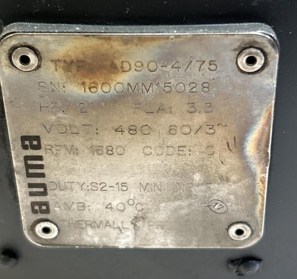 AUMA,AD90-4/75,ACTUATOR MOTOR 2HP 1680RPM 480V NOS