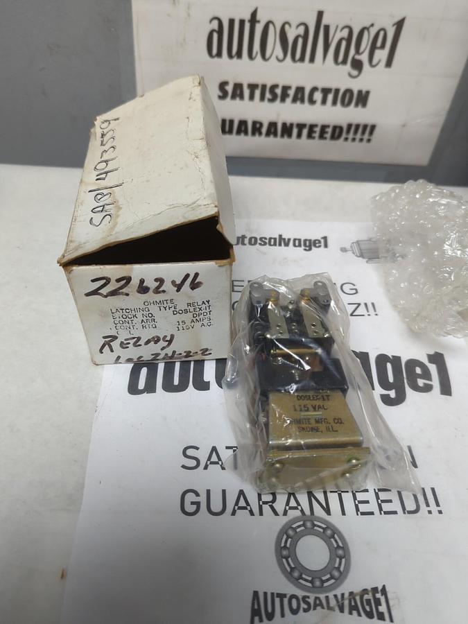 OHMITE,DOSLEX-IT,LATCHING TYPE RELAY 115 VAC 15 AMP NOS