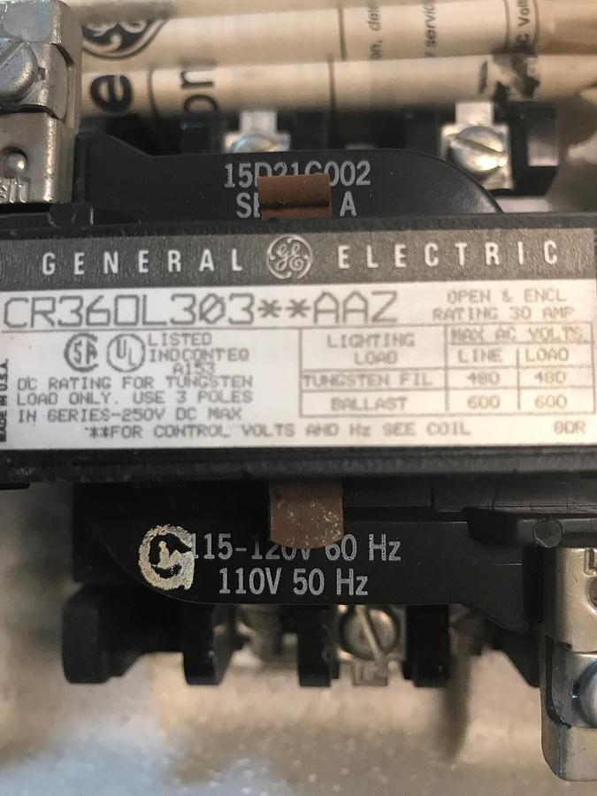 General Electric,CR360L30302AAZ,Magnetic Lighting Contactor 30AMP 3 pole