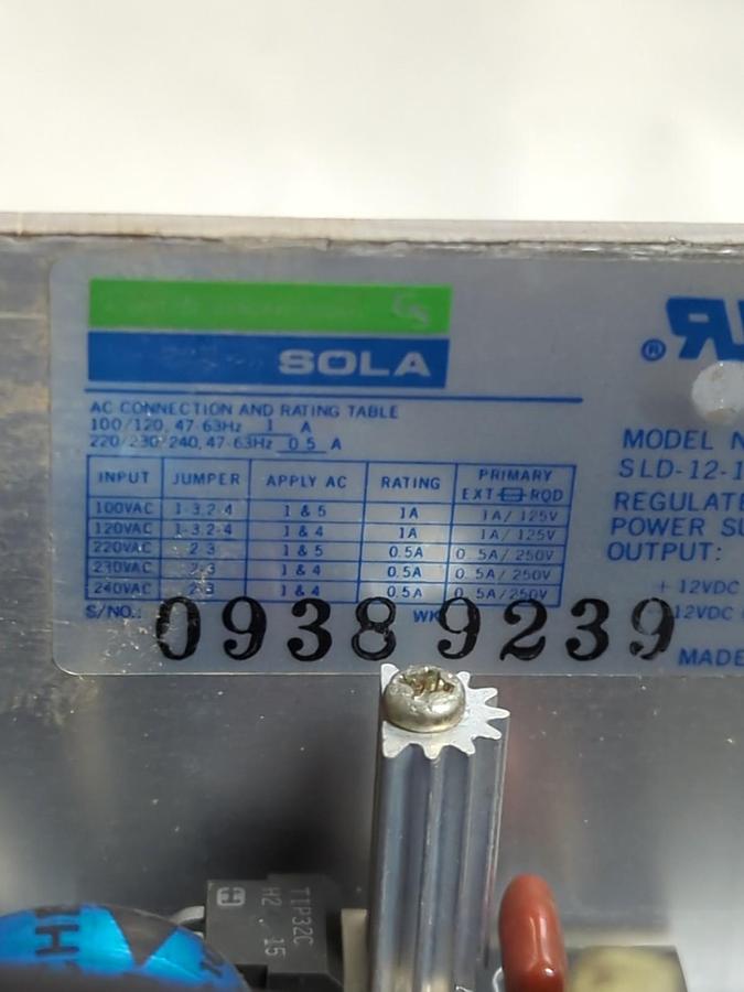 Used SOLA,SLD-12-1818-12,REGULATED POWER SUPPLY PRE-OWNED