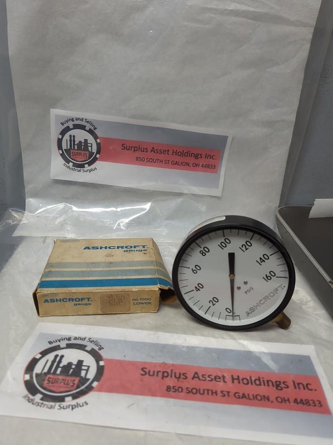 ASHCROFT,45 1000,GAUGE 4-1/2 IN FACE 1/4 IN NPT BOTTOM CONNECTION NOS