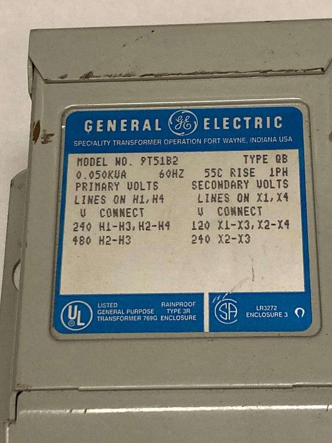 Used General Electric,9T51B2,1-Phase Transformer 60HZ Type QB