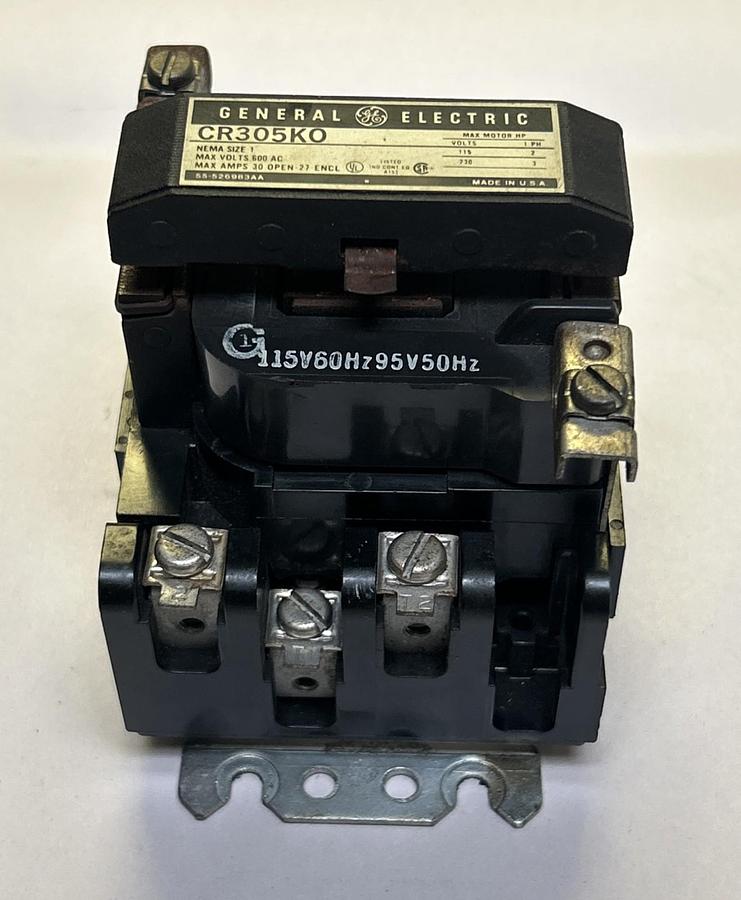 Used GENERAL ELECTRIC,CR305KO,MAGNETIC CONTACTOR SIZE 1 30A 600V