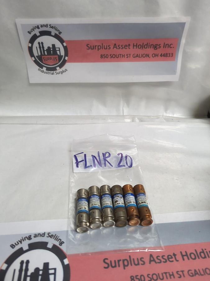 Used LITTELFUSE,FLNR20,TIME-DELAY 20 AMP FUSE LOT OF 6 PRE-OWNED