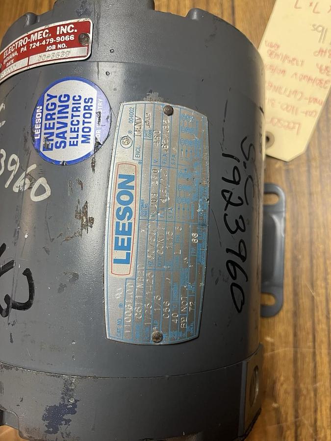 Used LEESON,110051.00,AC MOTOR 1/3HP 1725RPM 3PH C56