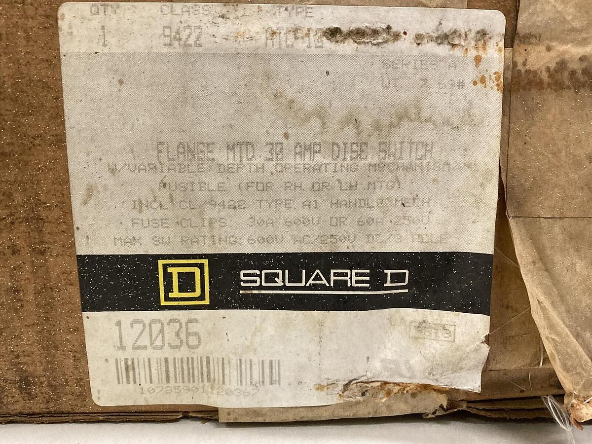 Square D,9422 ATC-13,Series A Disc Switch 30AMP