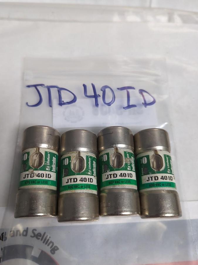Used LITTELFUSE,JTD40ID,INDICATOR 40 AMP FUSE LOT OF 4 PRE-OWNED