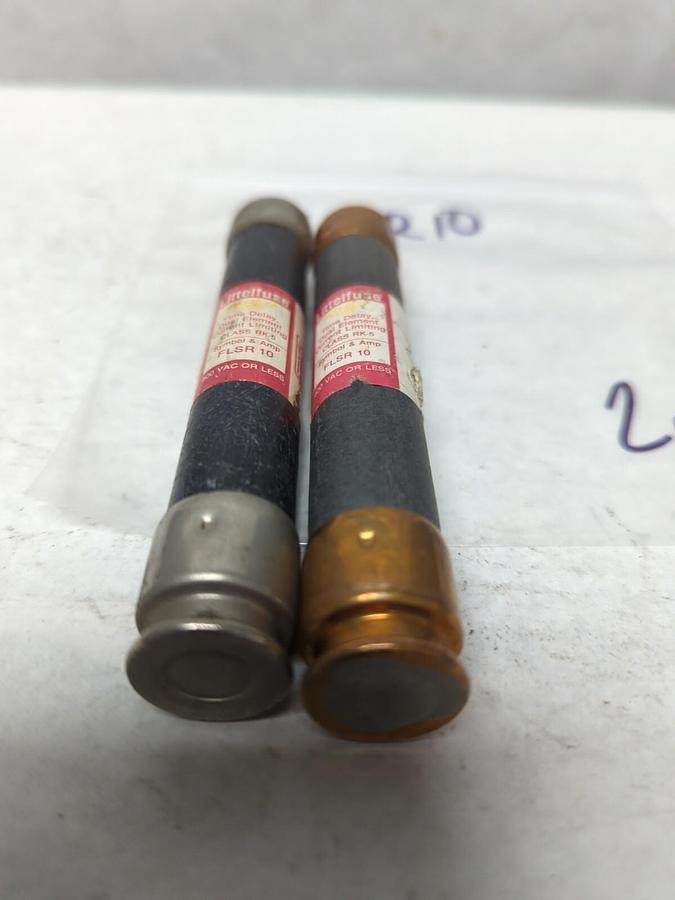 Used LITTELFUSE,FLSR-10,SLO-BLO 10 AMP FUSE LOT OF 2 PRE-OWNED