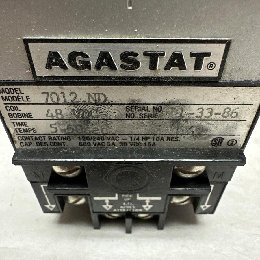 Used Agastat,7012 ND,5-50 Second 48V Timer